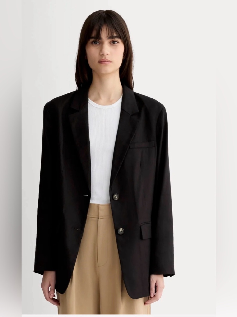 Everlane The Oversized Blazer in Stretch European Flax Linen , size 6(198$)